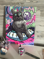 Картина по номерам на холсте на подрамнике 40х50 "Кот из мемасиков" #105, Софья Г.