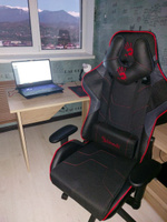 Игровое компьютерное кресло A4Tech Bloody GC-400 на колесиках, ткань+эко.кожа , 2D подлокотники, чёрный #8, Артем Ст