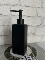 Дозатор для жидкого мыла черный, диспенсер стеклянный для моющего средства для ванны и кухни #6, Диана Б.