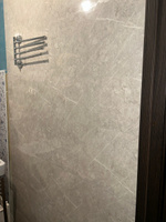 Серый мрамор 60х30 см панели для стен 18 шт. самоклеящиеся глянцевые для дома на кухню, в ванную, гостиную, спальню (арт. 1017) #18, Екатерина С.