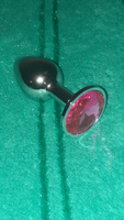 Анальная пробка Magic Toy, металлическая, размер S, с кристаллом, ярко-розовый #1, Елена К.