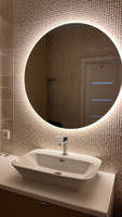 Зеркало настенное для ванной КерамаМане 90*90 см со светодиодной сенсорной тёплой подсветкой 3000 К #27, Александр А.