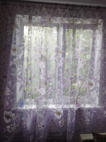 Тюль I-linen Органза с цветочным рисунком в гостиную, спальню, детскую, сиреневая 300х260см #52, Лариса Д.
