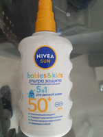 Детский солнцезащитный спрей NIVEA Sun Ультра защита для чувствительной кожи SPF 50+, сверхводостойкий, 200 мл #77, Анна К.