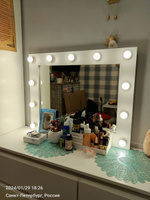 Гримерное зеркало 90см х 70см, белый, 11 ламп/ косметическое зеркало #8, Наталья Г.