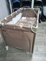 Манеж кровать детский CARRELLO BABY TILLY Rio+, 2 уровня, складной, 125х65 см, коричневый #35, Александра Б.