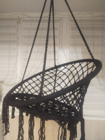 Гамак-кресло подвесное плетеное до 100 кг, цвет черный #2, Андрей О.