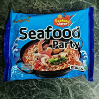 Лапша быстрого приготовления Seafood Party со вкусом морепродуктов Samyang, пачка 125 г х 4 шт #26, Тренкеншу Федор Федорович