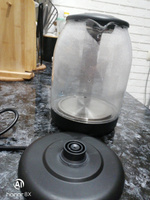 Чайник электрический HOME ELEMENT HE-KT191 стеклянный с подсветкой 2 л, электрочайник, серебряный жемчуг #3, Олег Н.