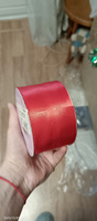 Лента атласная 50 мм * уп 27 м, цвет красный, упаковочная для подарков, шитья и рукоделия #68, ирина к.