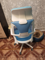 Офисное кресло, кресло руководителя CHAIRMAN CH636, ткань/сетка, голубой, белый пластик #7, Екатерина Б.