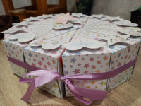 Бумажный торт "Единороги"/ Подарочные коробочки для упаковки сладостей и сюрпризов на день рождения или детский праздник #19, Юлия Т.