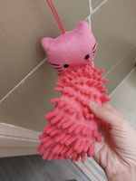 Мочалка детская для тела с игрушкой розовый кот #7, Любовь М.