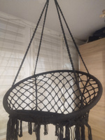 Гамак-кресло подвесное плетеное до 100 кг, цвет черный #1, Андрей О.