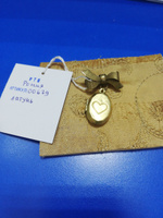 Винтажная маленькая брошь VTG медальон, локет "Брошь с секретом", латунь, сердце #1, анна