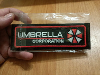 Нашивка на одежду на липучке, Стежкофф, "Umbrella corporation ", красный кант, 12,5х3,8 см, 1 штука #21, Игорь М.