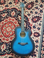 Акустическая гитара матовая, синяя. Размер 40 дюймов Jordani B4020 BLS #1, анастасия В.