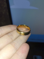 Кольцо из стали "Сердцебиение", мужское и женское золотое ширина 6 мм. размер 20 #60, Алёна Р.
