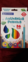 Карандаши цветные акварельные Brauberg Premium Aquarelle, 36 цветов, грифель 4 мм #51, Екатерина А.