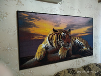 Ковер на стену, ковер-картина (тигр), размер 0.8 х 1.5 м, Витебские ковры #113, Роман М.