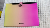 Папка 5 отделений Berlingo "Radiance", А4, 600мкм, на кнопке, желтый/розовый градиент #29, Кристина Л.