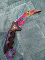 Деревянный нож VozWooden Керамбит Скоростной Зверь КС ГО / из дерева / Karambit Hyper Beast CS GO #42, Юлия