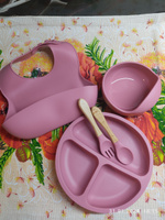 Посуда детская, набор посуды, тарелка детская, нагрудник и ложка, вилка для кормления #1, Анна В.