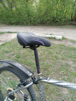 Седло (сиденье) велосипедное, 260х190 мм, универсальное, n37, черный, фиолетовый #4, Игорь Н.