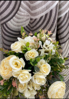 Искусственный букет цветов пионовидные розы. Цветочная композиция для декора из 3-х веток. #2, Девликамова И.