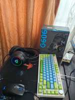 ECOM GREEN Наушники проводные с микрофоном, USB, темно-синий #7, Гессель Р.