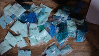 Алмазная мозаика Bright Color "Синие цветы" 40х50 на холсте, без подрамника #84, Алёна И.
