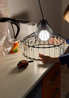 Светильник потолочный подвесной светодиодный из хрусталя и с металлическим основанием и нейтральным светом 32 см Черный #3, Алена М.