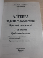 Алгебра. Задачи-головоломки. Прокачай свои мозги! 7-11 классы профильный уровень. ЕГЭ математика 2024 | Балаян Эдуард Николаевич #1, Янжина Д.