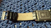 Ремешок для часов NAGATA кожаный 22 мм, черный, под рептилию #85, Олексенко Александр