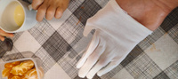 TORUS Перчатки косметические тканевые для маникюра и др. процедур НАБОР 3 пары, размер S, цвет белый (края не обработаны) #85, Альфия М.