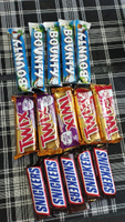 Набор шоколадных батончиков Snickers 5шт + Bounty 5шт + TWIX 5шт. Шоколадные конфеты Сникерс, Баунти, Твикс 15шт. #7, Юлия Ш.