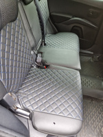 Чехлы для Mitsubishi Outlander XL, Peugeot 4007, Citroen C-Crosser.2007 2008 2009 2010 2011 2012. Цвет черный, нить синяя. #27, Денис К.