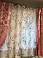 Curtain & Textile Тюль высота 210 см, ширина 300 см, крепление - Лента, Белый, темно-розовый #69, Тамара Т.