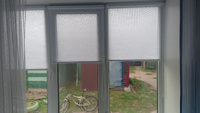 Рулонные шторы ЭКОНОМ для балкона ширина 57 см х 150 см цвет белый ландыш #75, синицын м.