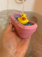 Бомбочка для ванны "Утка в ванной " с твёрдой пеной ,подарочный набор , цвет - розовый #7, Ирина У.