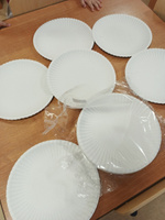 Одноразовые бумажные тарелки, картон, белые, для пиццы, д240 мм, 50 шт #7, Елена И.