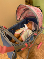 Коляска люлька для кукол до 35 см, металлическая, с перекидным капюшоном, цвет розово-синий #2, Татьяна К.