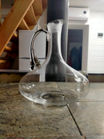Стеклянный графин для вина алкогольных напитков объемом 1 литр Неман 5247 с ручкой #24, Екатерина К.