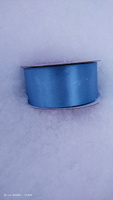 Лента атласная 38 мм * уп 27 м, цвет голубой, упаковочная для подарков, шитья и рукоделия #74, Анна К.