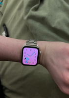 Металлический блочный стальной ремешок для смарт часов Apple Watch Series 1-9 , SE и Ultra , 42mm 44mm 45mm 49mm , Звездное серебро #15, Ксения А.