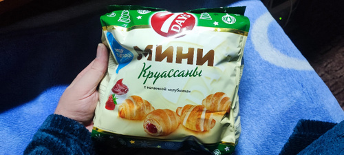 7DAYS Круассаны мини, c кремом Клубника, Пакет, 4шт. х 300гр. - купить ...