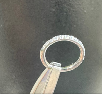 Кольцо кликер PINME titanium из титана с фианитами, толщина 1.2 мм диаметр 8 #21, Светлана С.