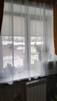 Тюль на кухню короткая вуаль белая на балкон 300х170 см #83, мария г.
