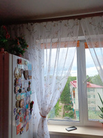 Curtain & Textile Тюль высота 190 см, ширина 300 см, крепление - Лента, Белый,светло-коричневый #77, Наталья Н.