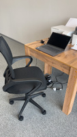 Кресло компьютерное офисное, черный, обивка сетка/ткань, крестовина пластик, HELE #6, Элина Ж.